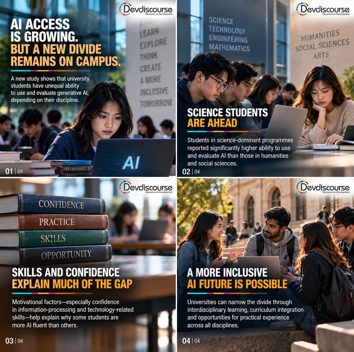Dev_Discourse's tweet photo. A new study finds that AI literacy is not shaped by access alone. Curriculum, disciplinary exposure, skills and confidence are creating a new divide between students.

The next digital gap may already be forming inside university classrooms.

#AI #HigherEducation #GenerativeAI https://t.co/wUdtPTuLZ8