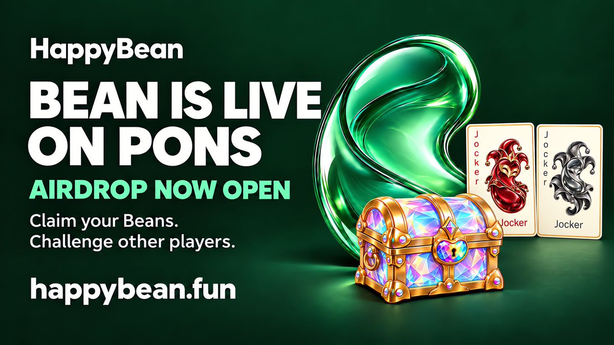 happybeanfun's tweet photo. 🫘 HappyBean's Bean token is LIVE on PONS!

Trade now: https://t.co/Wz0YPS1PNv

🎁 Airdrop claims are OPEN!
Claim your Beans and challenge other players.

Claim &amp; play: https://t.co/EtsPg36EQo https://t.co/N4KGiA1Ko8
