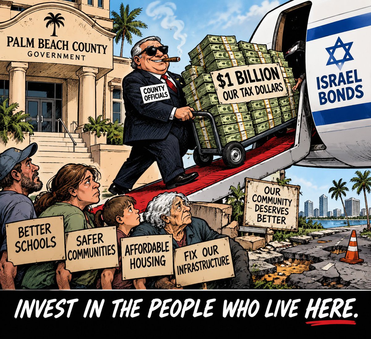 EndOligarchy_US's tweet photo. @After_TheTruth It's disgusting that palm beach government puts $1 BILLION into foreign bonds, Israeli bonds at that &amp; while they are involved in a genocide. Meanwhile residents want investment in their community. Fix the problems they'll claim they can't afford to fix. https://t.co/kdRiOPkVZF