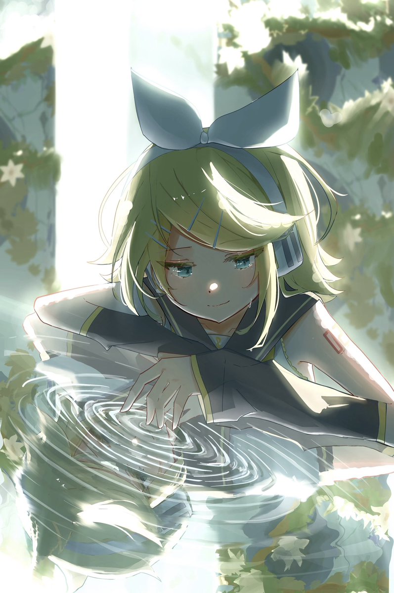 jagaimo_0422's tweet photo. 水面に映る、私
#鏡音リン　#鏡音レン　#イラスト https://t.co/QisrtXBd9Y