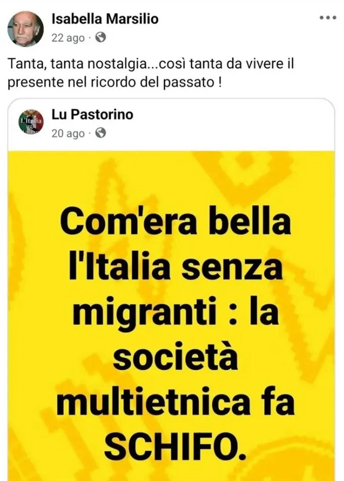 SalisIlaria's tweet photo. Ovviamente siamo tutte dispiaciute per l’ignobile aggressione che la Professoressa di Roma ha subito.

Ma una cosa va detta: 
le sue idee razziste sono incompatibili con i valori che la scuola dovrebbe trasmettere.

Isabella Marsilio, sii grata e rifletti. 
Un giovane ragazzo che vorresti remigrato, cioè deportato, ti ha generosamente salvato la vita. 

Per ora non sembra, ma speriamo che questa lezione di umanità possa col tempo aiutarti a guarire da quella malattia, purtroppo sempre più diffusa e contagiosa, che è il razzismo.