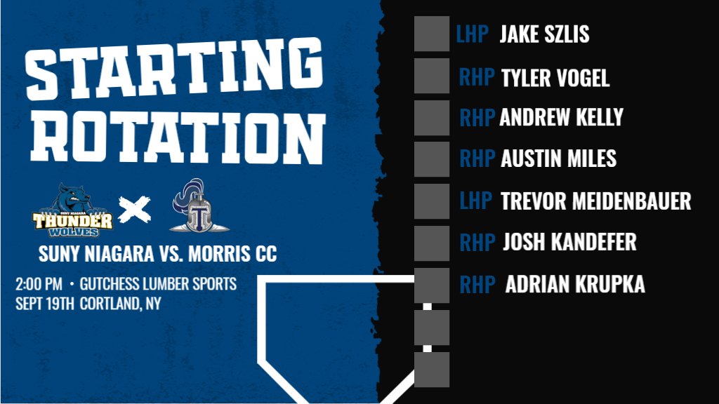 NiagaraTwolves's tweet photo. @LumberYardNY Suny Niagara Starting Rotation at the Juco Jam Cortland, NY Gutchess Lumber yard Game 1 https://t.co/H53hFcvfmh