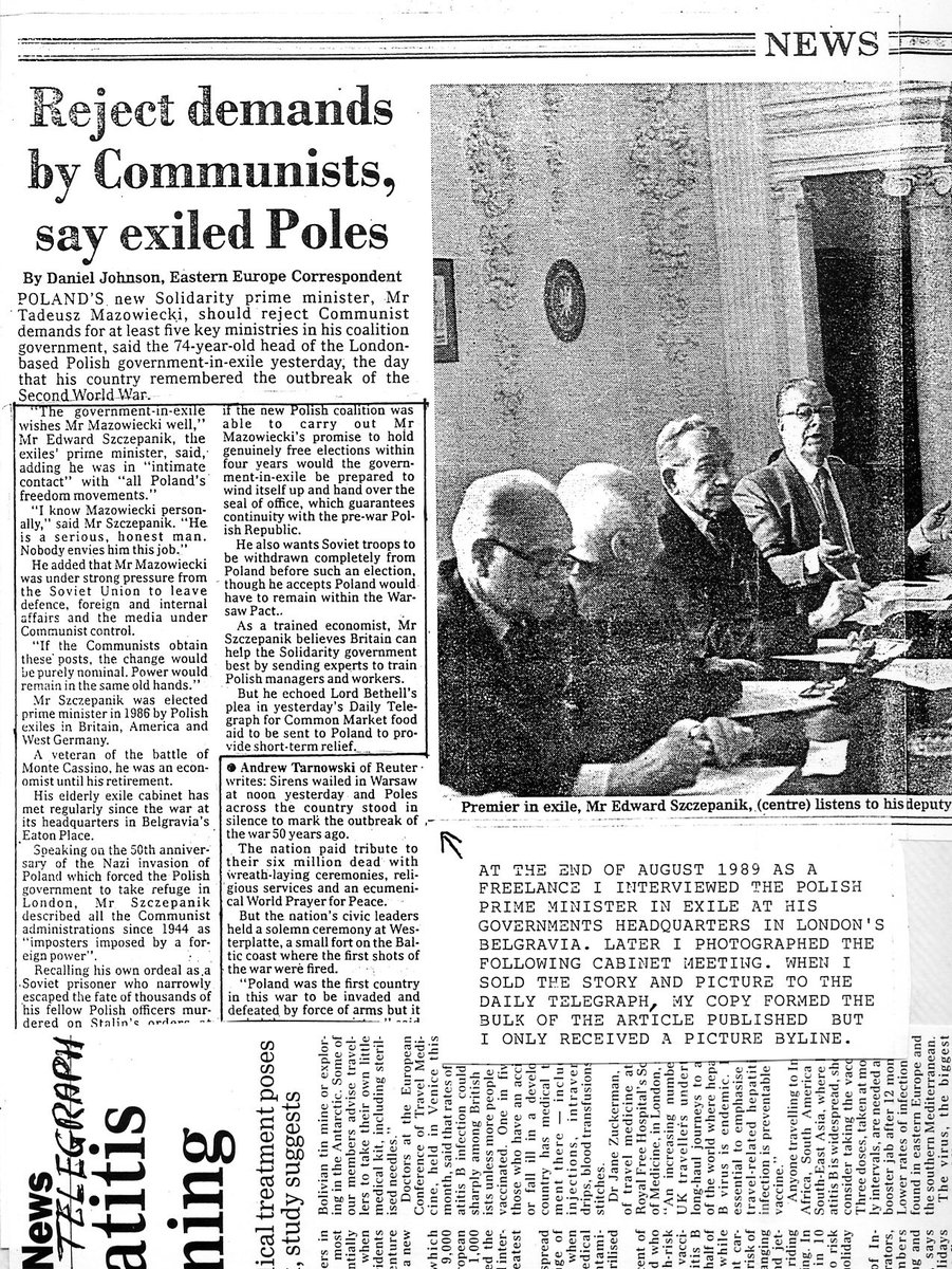 nowackirobin's tweet photo. @amazgula Met #LechWalesa twice on his visits to London & I have a signed copy of his book. My father #CzechNowacki #PolishAirForce within #RAFBomberCommand #SOE #WW2. Please see below & my #PolishGovernmentInExile feature in #DailyTelegraph 1989. #RobinNowacki https://t.co/ScarYkCIkX