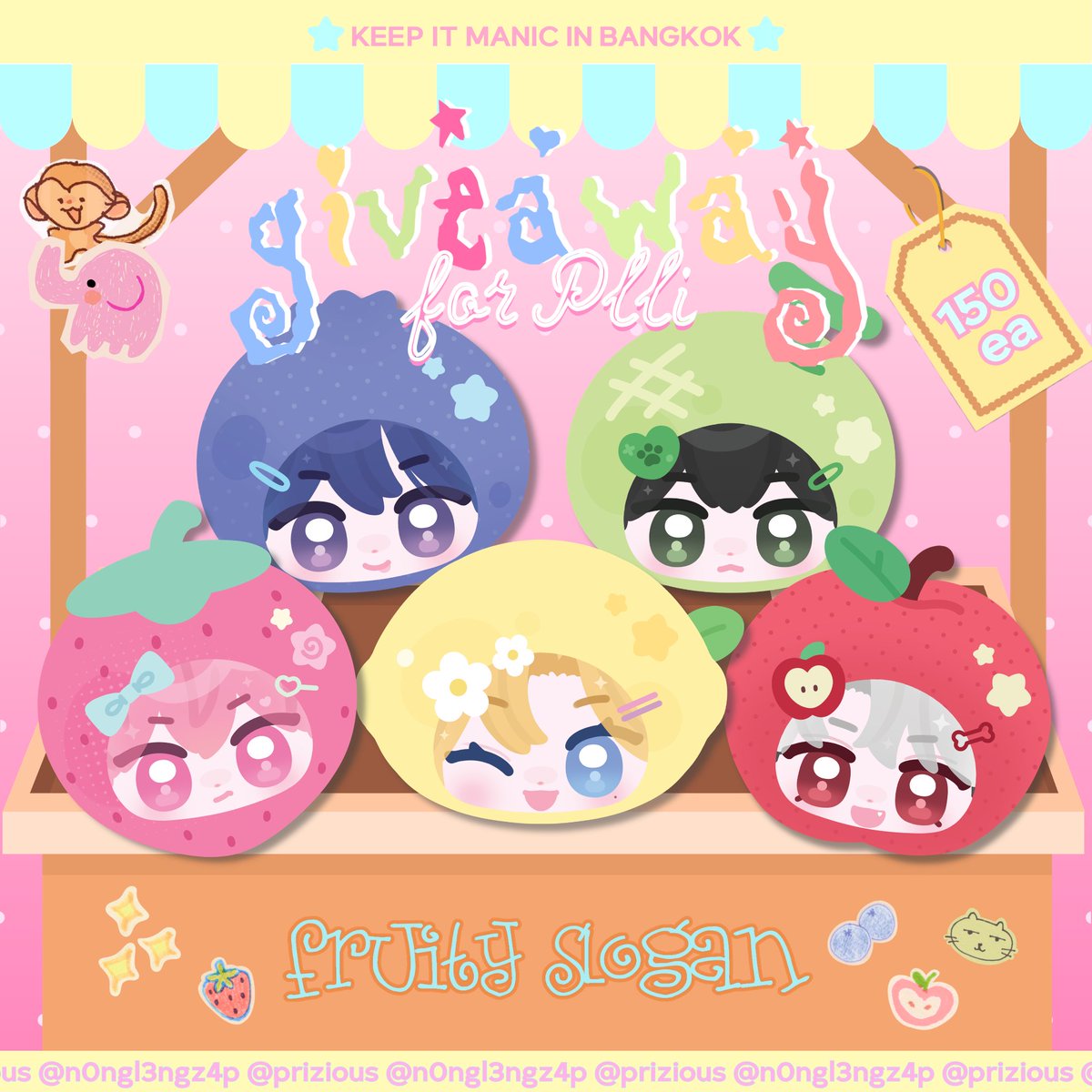 prizious's tweet photo. pls kindly rt

PLLI assemble!!🚨🙌🏻

   ⋆. 𐙚 ̊🍋‍🟩 giveaway 𝗙𝗿𝘂𝗶𝘁𝘆 𝘀𝗹𝗼𝗴𝗮𝗻  ♪⋆.✮
                      1 ℯ𝒶 𝓅ℯ𝓇 𝓅ℯ𝓇𝓈ℴ𝓃

by @prizious @n0ngl3ngz4p
             
 rt &amp; show this tweet <(˶ᵔᵕᵔ˶)>🍓

📍#KEEP_IT_MANIC_in_Bangkok 

#PLLIมาแจก #ริ้ดเร้งหาทำ https://t.co/VyTR4hZME9