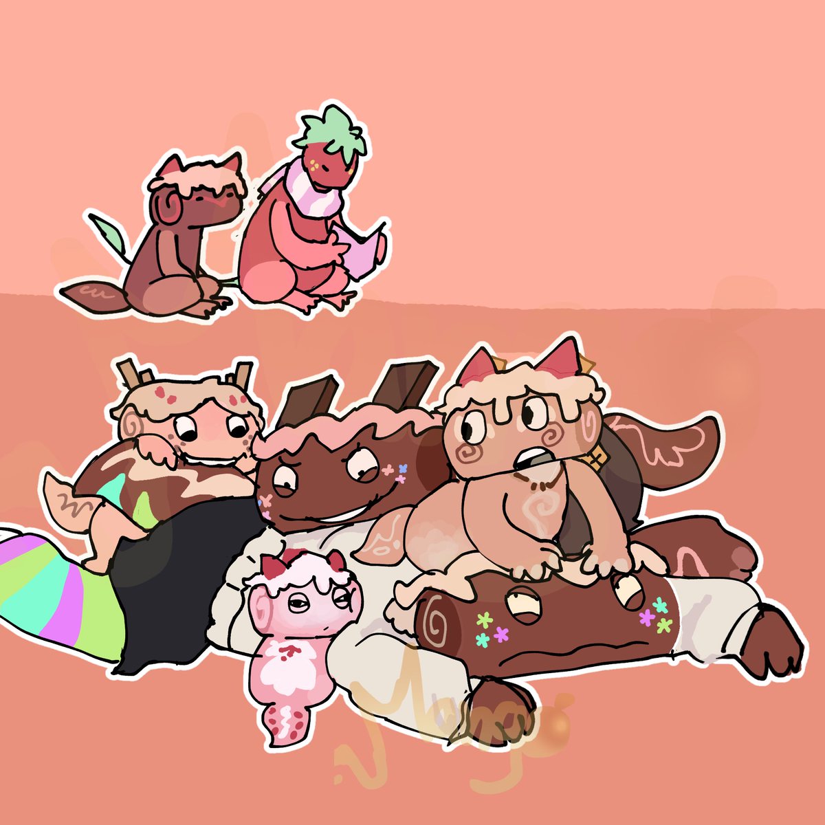 ASRU01's tweet photo. Cosmo and sprout if they had kids 😃

#dandysworld #fruitcake https://t.co/tc2dzyUiKw
