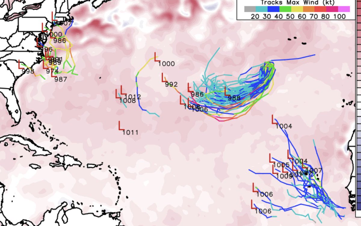 BigJoeBastardi's tweet photo. 3 tropical cyclone clusters over the next 7 days on the Weathernerds GDM-WNV3 Data https://t.co/NSWZiS6ICG