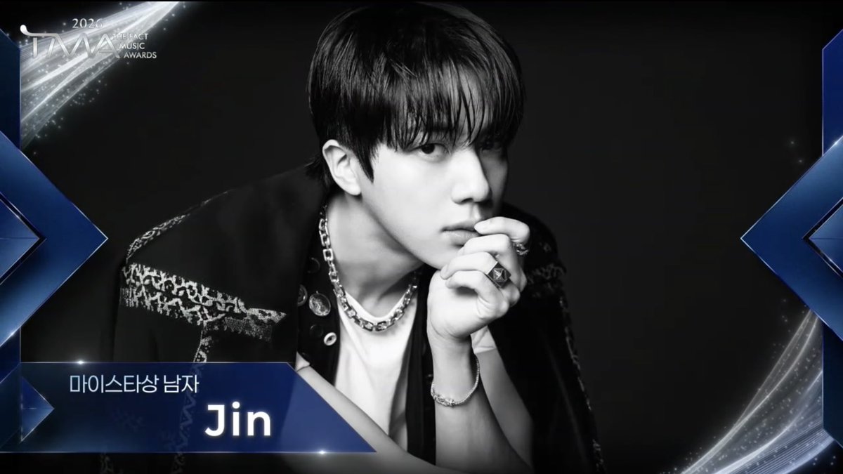 sunflowercharts's tweet photo. 🏆 @BTS_twt #Jin ได้รับรางวัล MYSTAR Award Male จากงาน The Fact Music Awards ประจำปี 2026

#2026TMA #TMA #더팩트뮤직어워즈 https://t.co/kvTxdmbroQ