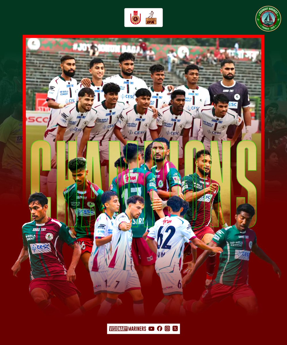 v_mariners's tweet photo. CHAMPIONS!!

Joy Mohun Bagan 💚 ❤️ 
.
.
.
#MohunBagan #আমরাসবুজমেরুন #mohunbagansg #visionarymariners #MBSG CFL https://t.co/ygU539WEZb