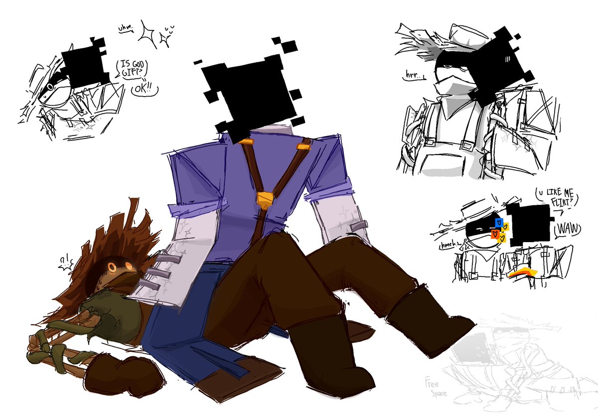 No_Namern's tweet photo. honcho and ggroundskeeper doodles wow! https://t.co/h0TypEIXjI