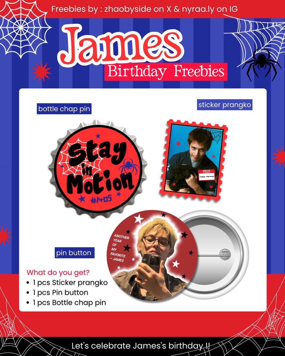 zhaobyside's tweet photo. 🕷️  JAMES’ SPIDER BDAY 🕷️

freebies by @zhaobyside

— rt &amp; like
— coerina only
— claim via 🍊 on 16.10.26, 19.00 WIB
— set 5.000 · no rf
— kindly write ur usn on notes
— limited qty
— link TBA

if you get one, kindly tag me <3 https://t.co/VFuKLIx1SU