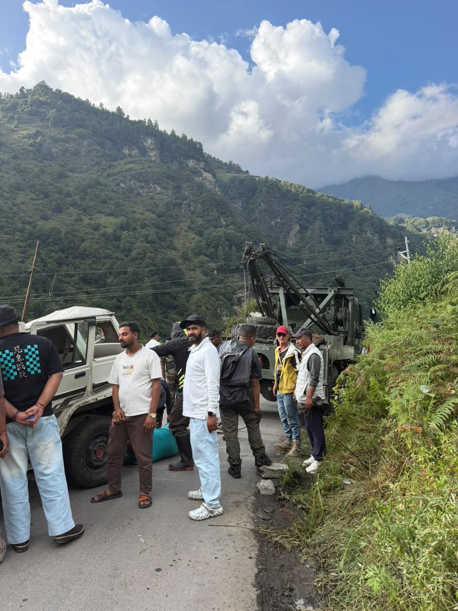 PemaKhanduBJP's tweet photo. My sincere thanks to the Indian Army for their timely response and assistance in recovering a Mahindra Bolero that had fallen into a valley along the Jang–Mago Road in Tawang district.

With the help of two recovery trucks, the vehicle was successfully brought back today. Their prompt action and dedicated efforts are a wonderful example of strong civil-military relations and the Army’s commitment to supporting people in times of need.

Thank you, Indian Army, for standing by the people when it matters most.