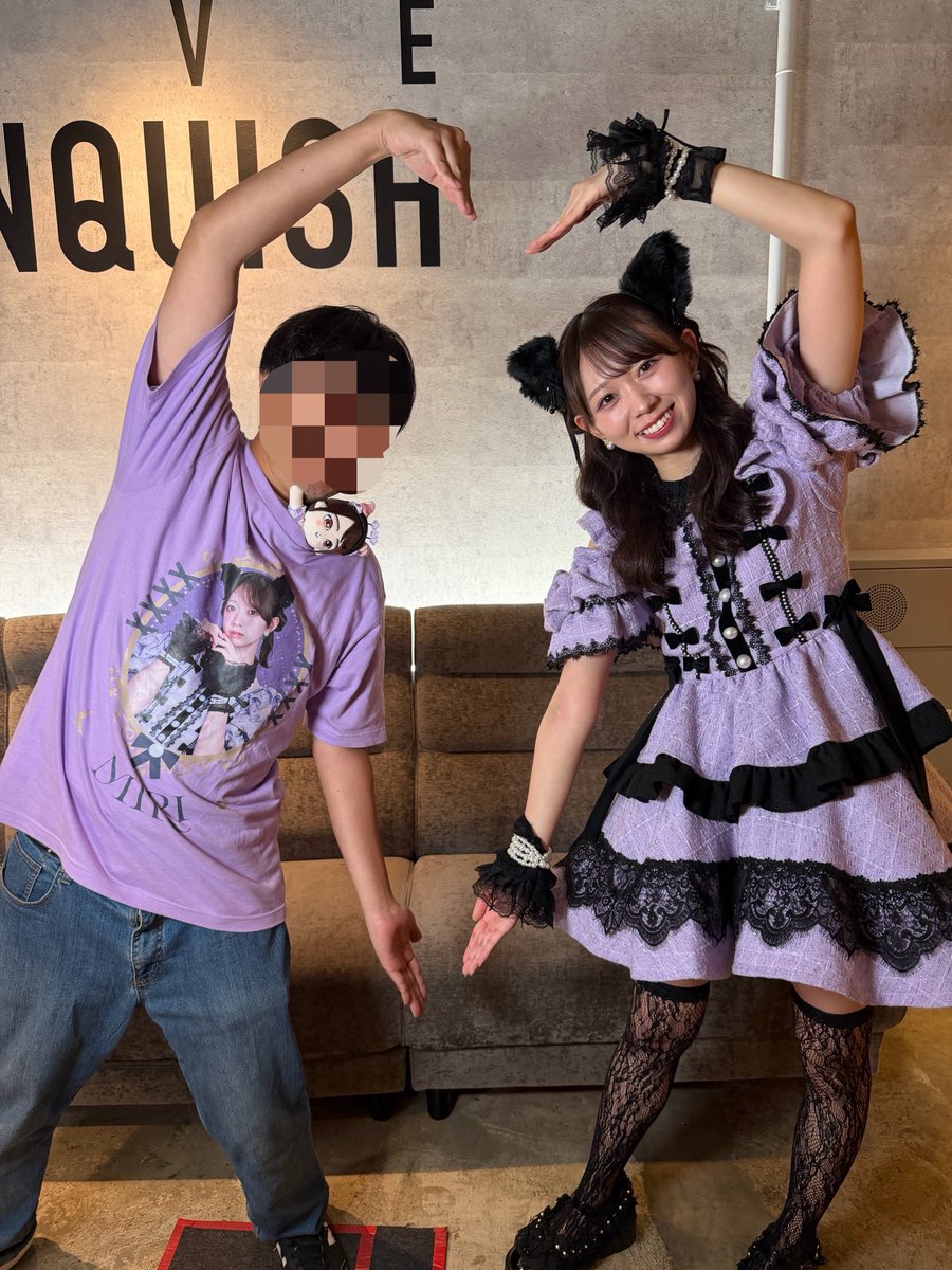 ryomiriteko7901's tweet photo. 1部の2ショット、みりちゃんと💜
なんか、ハートちっちゃくなっちゃったね😖
明日リベンジしようかな笑笑
今日もすごくたのしかったよ！
ありがとう😭
#松田美里
#わーすた　#WASUTAismylife https://t.co/V2pvZboqkS