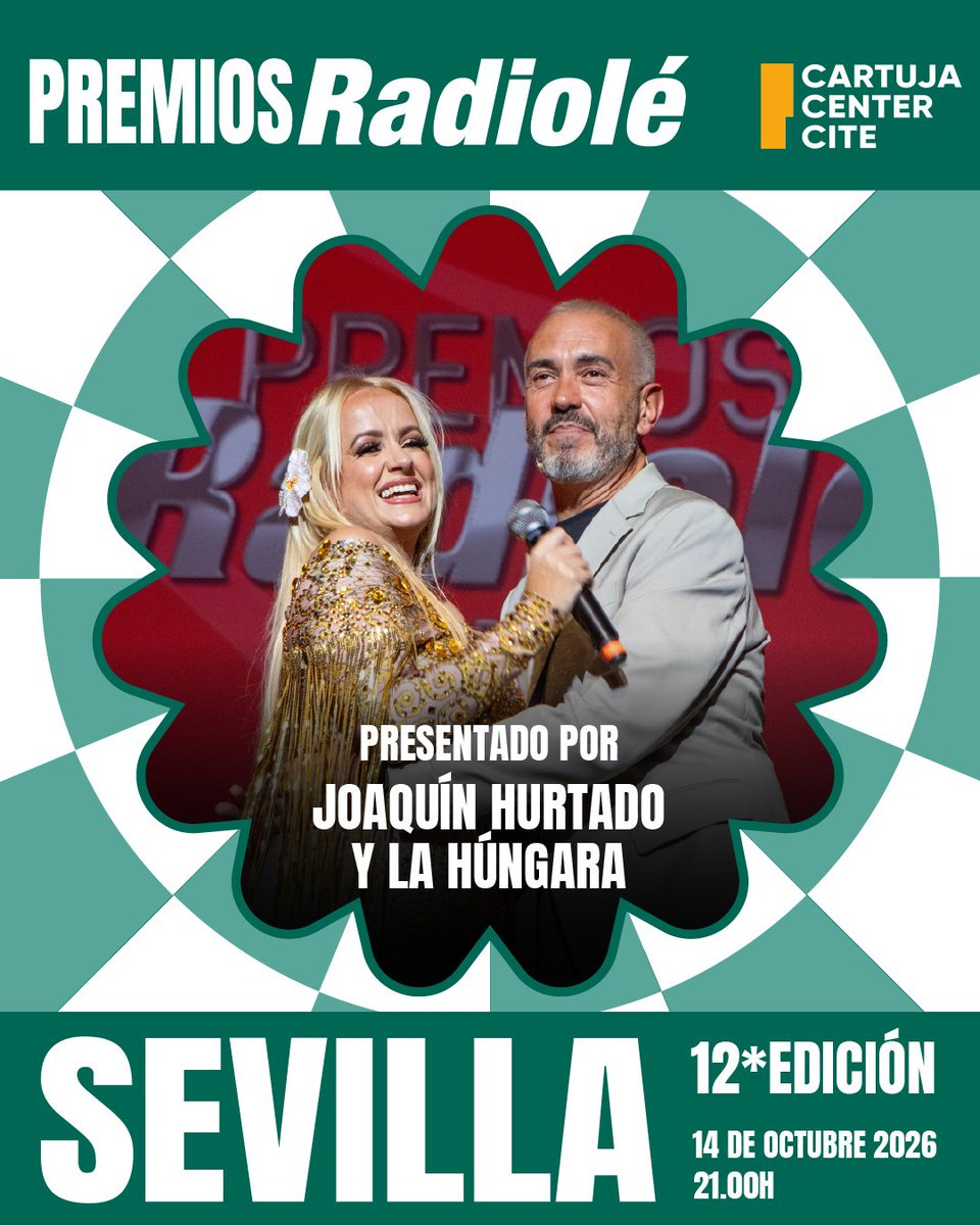Radiole_oficial's tweet photo. La Húngara y Joaquín Hurtado vuelven a ponerse al frente de nuestra gran noche.
Ellos saben lo que se siente cuando se apagan las luces, empieza la música y el escenario del Cartuja Center y se transforma en nuestro universo Radiolé. ¡Ven y descúbrelo tú!

https://t.co/DF6c5OXH3h https://t.co/JLwhgJMT7o