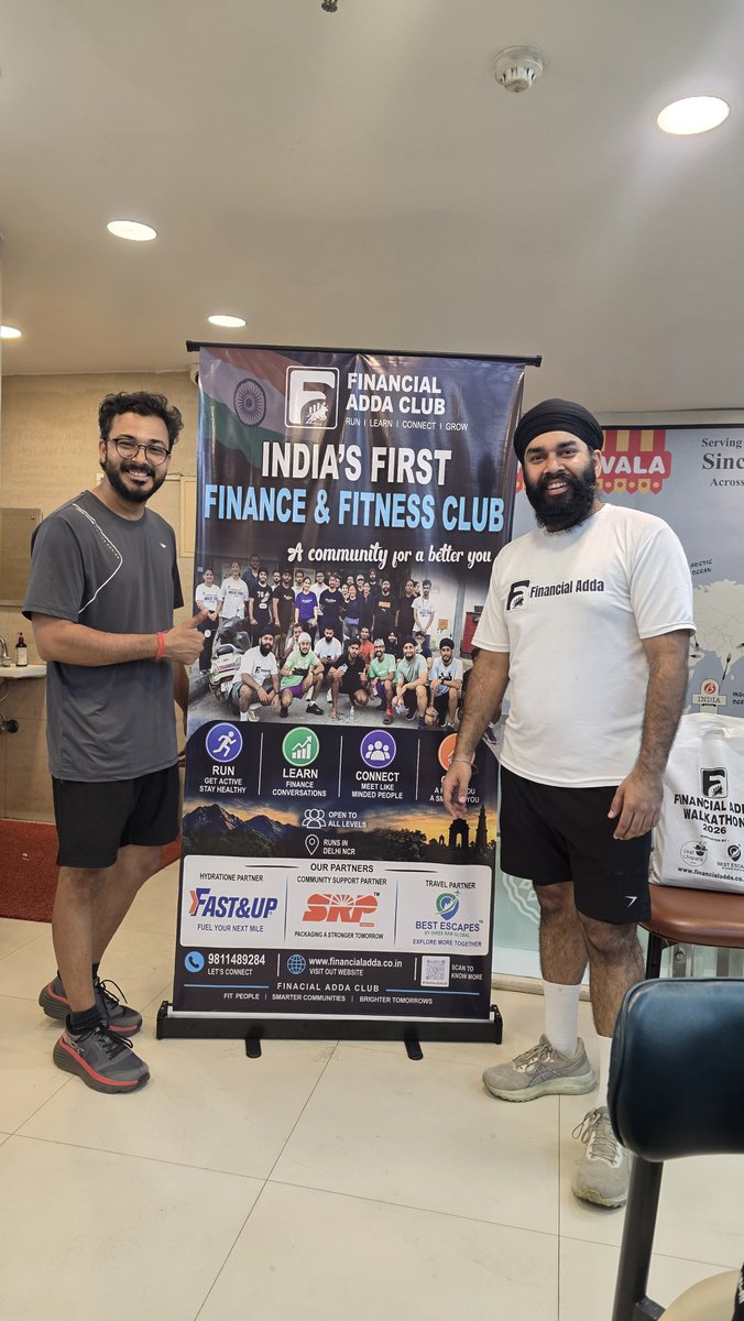J_S_Gujral's tweet photo. What started with 10–15 people is now nearly 50. 🏃‍♂️💙

Today we completed Financial Adda Club – Community Run #5.

5K run. Finance session. Quiz. Networking. New connections. And an amazing community.

From Run #1 to Run #5, we’re slowly building something we truly believe in:

India’s First Finance & Fitness Club.

Run. Learn. Connect. Grow.

Delhi NCR, Run #6 is coming. 👀

And to everyone outside Delhi asking when we’re coming to your city — we hear you. 🚀

#FinancialAddaClub #CommunityRun #FinanceAndFitness @nakulvibhor @FinancialAdda