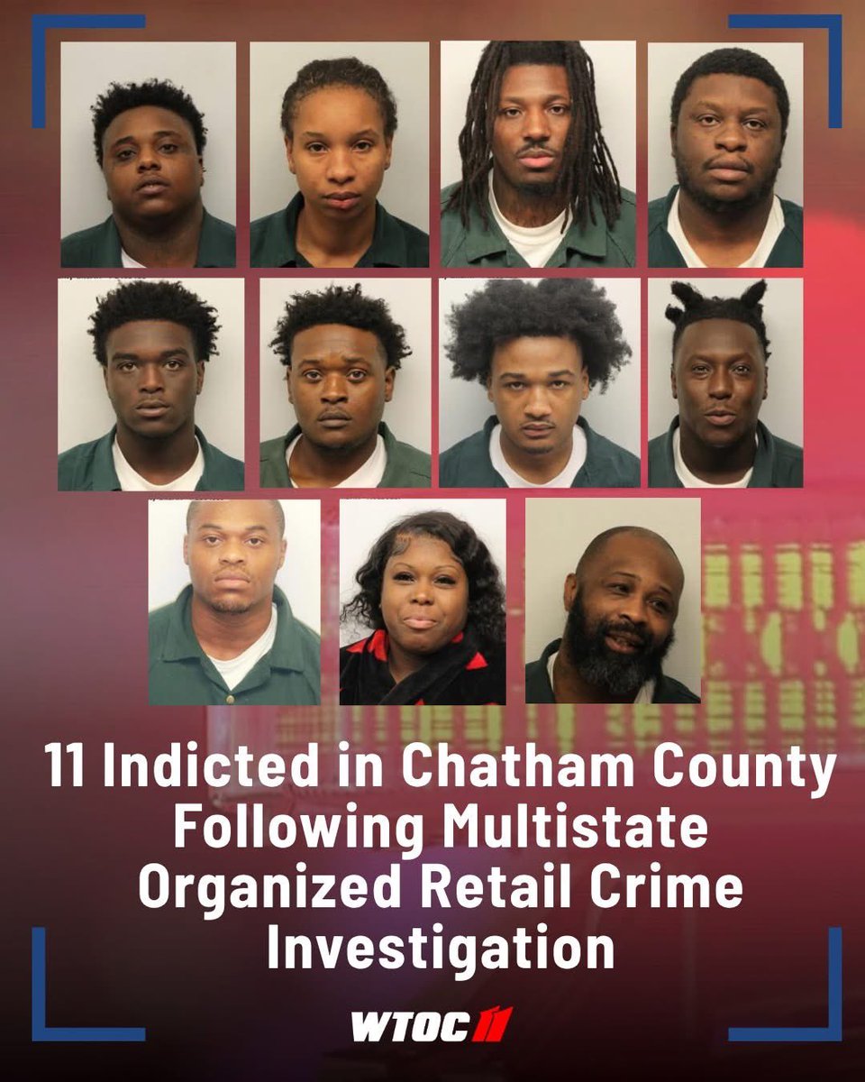 AshSavesUSA's tweet photo. 🚨 11 INDICTED in a 4-year multi-state retail THEFT RING out of Chatham County 🚨

Georgia AG Chris Carr: They hit Home Depot, Walmart, Ulta, Kay Jewelers & more across GA, FL, SC & VA.

Stole flooring, tools, electronics, Rolexes, diamonds & perfume, then flipped it on Instagram. $200K+ in losses.

One defendant is already serving 25 years for RAPE.

RICO + robbery + theft charges. Savannah PD and a pile of agencies finally pieced it together.