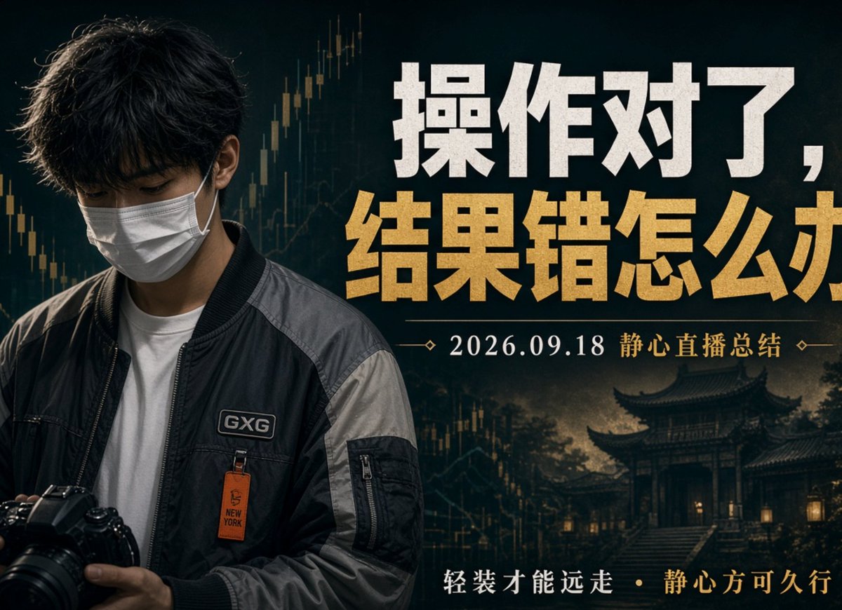 inthemist__'s tweet photo. 最近做交易老遇到频繁打损，感觉操作没毛病啊，确实烦恼

正好昨天看静静直播讲到这个问题 @Jingxin147741 ，非常有价值喊ai给我总结了下

听了两个半小时直播,最值钱的是关于"我明明做对了,为什么没结果"的三层拆解。

1️⃣ 单次结果和对错本来就是脱钩的

"当趋势反转的时候,你必然会错一次。"
"他并不是每次都完美给你的。"

你把所有可能性都预案好了——回踩就持仓、带新低的保护止损;失败就打掉止损。那这次到底是真突破还是假突破,还有意义吗?没有,跟随就行。

2️⃣ 短期没结果,是概率的正常形态

胜率 60%,不代表 10 次里有 6 次对。可能 10 次全错,也可能 20 次全对。要做到 100 次、500 次、1 万次,才回归到 60%。

资金曲线是爬楼梯:不顺的时候走平甚至小亏,有机会的时候上一个台阶,上完继续走平。

3️⃣ 但别拿这个当借口

一个做了两年、账户从 5000U 到 5300U 的人说"我平常都这么做,觉得没什么问题,就是一直这样持续很久"。

回复是:"你现在资金曲线没增长,那肯定是你有问题所在,没有解决明白。"

复盘到最后,根源是突破位置找错了——他突破的是震荡区间里的小高点,不是真正的趋势高点。

所以听到自己说"我做对了却没结果",先验证一遍是不是真的做对了。大多数时候问题不在概率,在位置找错、周期跨太多,或者知行不合一:

"你盈利了 10 次,结果一次不执行,亏完了,那有什么用呢?"