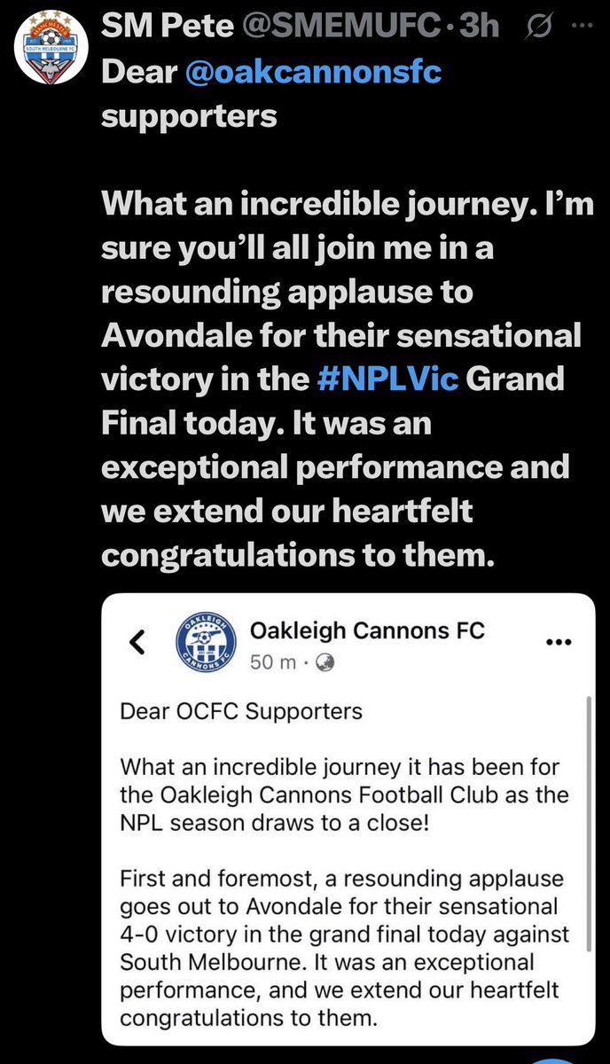 CommisionerGen's tweet photo. @suitedbootedtv @oakcannonsfc @MarkBoric  these posts truly reflect the lowlife club official at that club. Giving him a platform only tarnishes the great people in this sport.

Don’t worry, I have continually called this cretin out to his face. https://t.co/HQ4GISX4Co