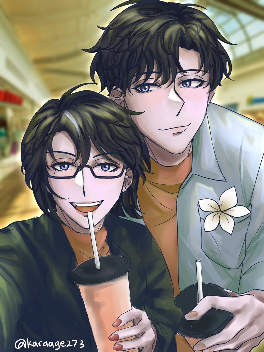 karaage273's tweet photo. ☀️: "Dek, sini buru liat kamera! ntar aja minum t*azzinya!"
🐔: "Iya kak, sabar, Arya baru juga minum!"

AA siblings genderswap!
#Artjuna #Gambarinaya https://t.co/sjVApiErKe