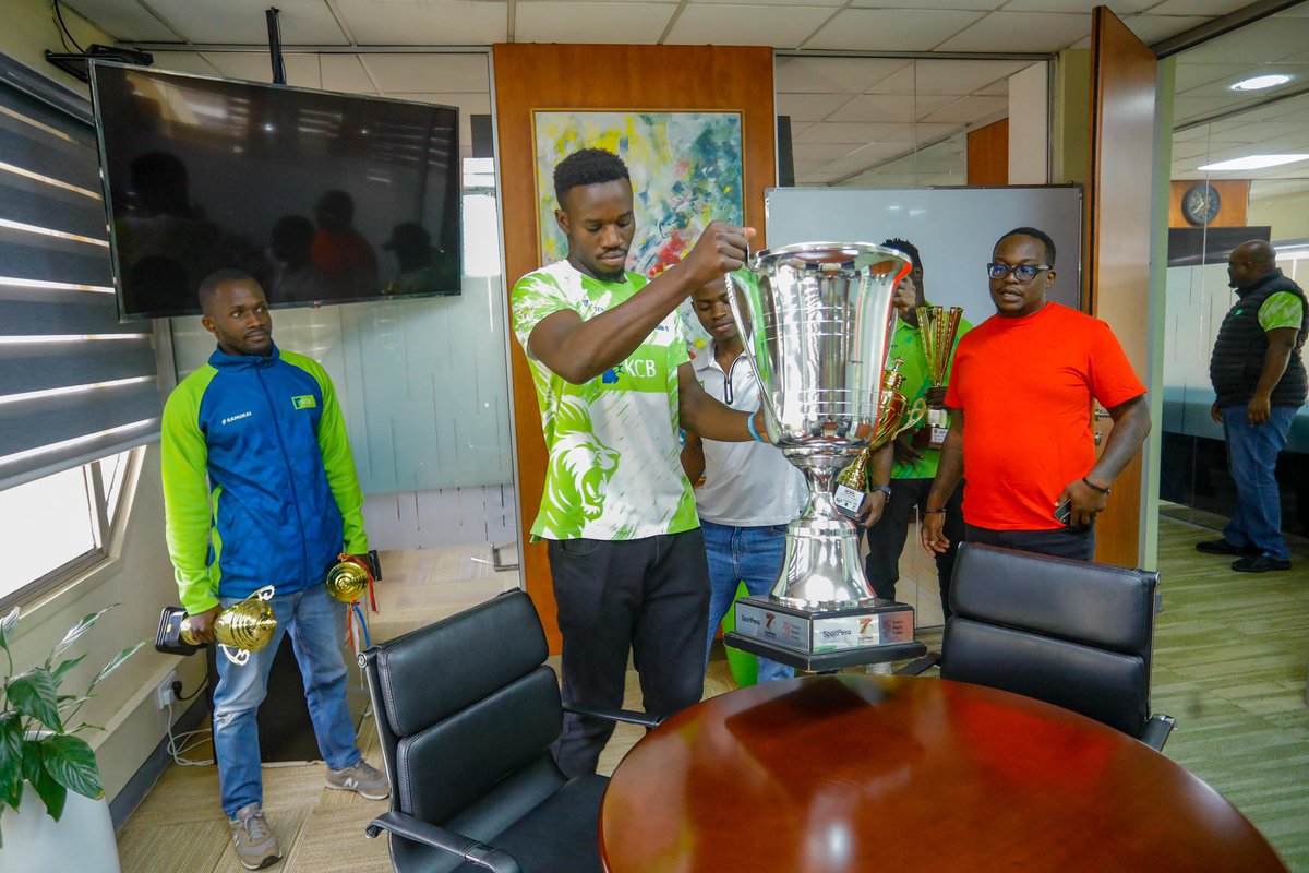 kcbrugby's tweet photo. We told the vault team to make space for a deposit, but even they probably didn’t expect this much heavy metal!
The Lions brought the 2026 National 7s Circuit Overall Championship home to Kencom, adding it to the Prinsloo, Kabeberi and Embu trophies already in the cabinet. https://t.co/9opVtfuNKq