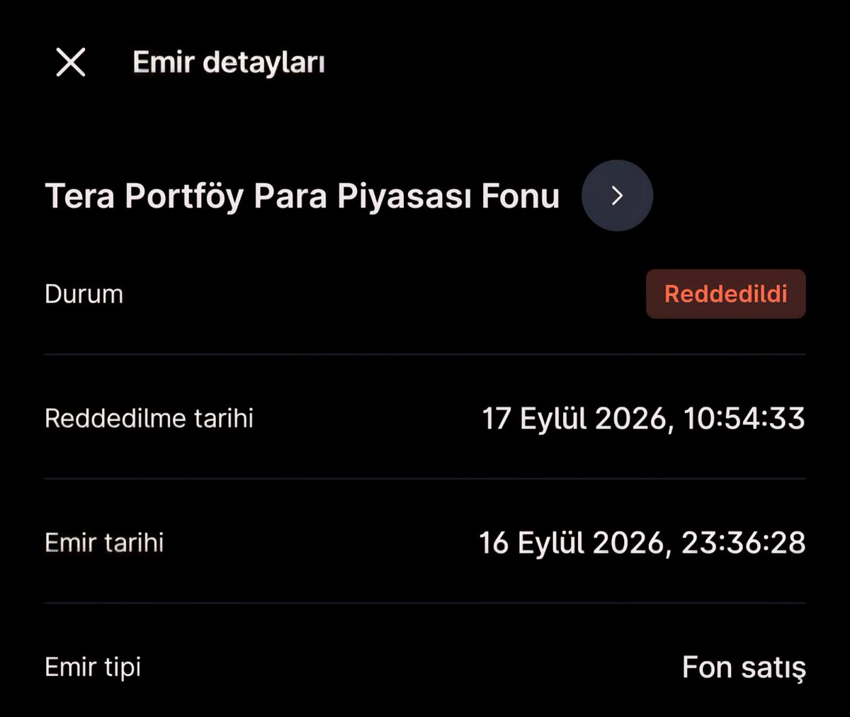 CoinMakerSplit's tweet photo. @financialfree42 Emrimi tefas red verdi. https://t.co/0d9Kvj68VP