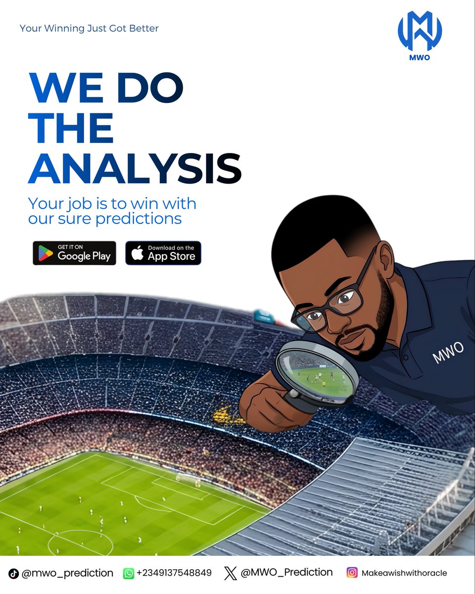 MWO_Prediction's tweet photo. Swipe to see our yesterday’s scorecard🔥🔥🔥
We predicted 11 games💥💥💥
✅8 won
❌3loss
📲Download the MWO app for your smarter predictions⚽️💙
#fyp #mwo #predictions #viral #footballgame https://t.co/We47Rd7QPT