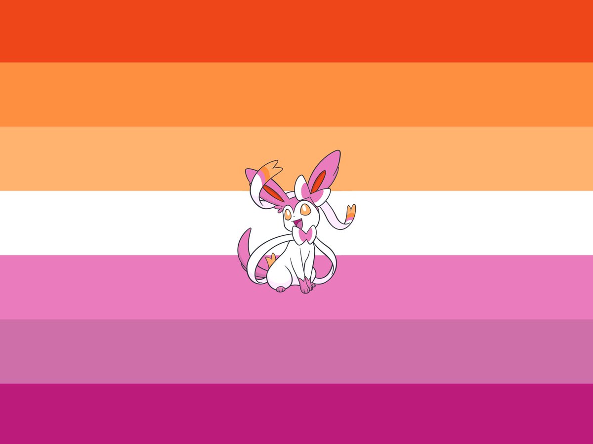homebxnny's tweet photo. i made a lesbian flag for lesbians who like sylveon from pokemon https://t.co/0kmxHamLbd