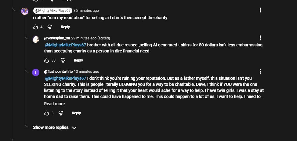 MightyMikeCoin's tweet photo. He dosen't want donations. He wants to sell his merch!

That's the best way for us to get his attention, sooner or later he will interacts with us after he sees how much merch we buy!

$Mike https://t.co/wOeMpJIw8L