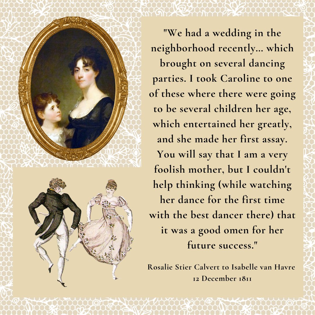 Riversdale1801's tweet photo. Today is #NationalDanceDay 

During the early 1800s, dancing well was an important accomplishment for members of the upper class.  In 1811, Rosalie Calvert wrote to her sister Isabelle, about her daughter Caroline's dancing skills at age 11.
Click on Alt text for more! https://t.co/vRqaVTYEvv