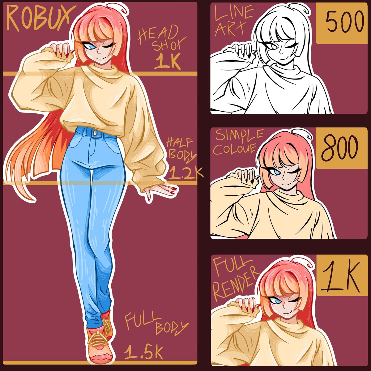 AGingerArtist's tweet photo. Commission sheet https://t.co/IHJbavBg3q
