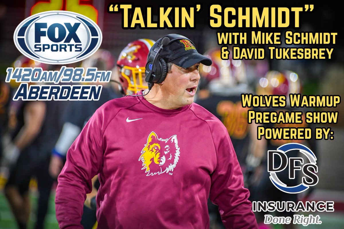 DavidTukesbrey's tweet photo. BIG DAY in🌧️Mankato!
(RV) @NSUWolves_FB is at (#4) Minnesota State; pregame starts at noon on @FoxSports1420AM &amp; 98.5 w/ discussions w/ Todd Hoffner &amp; "Talkin' Schmidt w/ @NSUCoachSchmidt." Pack Chat at half FT: @rich_prescott22. 
Jersey combo ⬆️⬜️⬇️🟨
📻https://t.co/vyHcaGlrrd https://t.co/caLPl0Jh3M