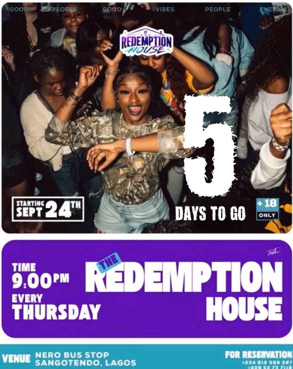 th_remption_ho's tweet photo. ⏳ 5 DAYS TO GO!  
The countdown is officially on! 🚀 I believe we are all prepared, focused, and ready to make THE REDEMPTION HOUSE a movement people will remember. https://t.co/DGyWwQieso