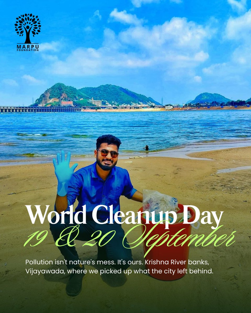 marpufoundation's tweet photo. World Cleanup Day 2026, 19 and 20 September: over 70 million people in 190+ countries clean their streets, lakes and beaches in one weekend.

#WorldCleanupDay #MarpuFoundation #CleanHyderabad #VolunteerFirstCSR #SwachhBharat https://t.co/yRKK2ymxaS