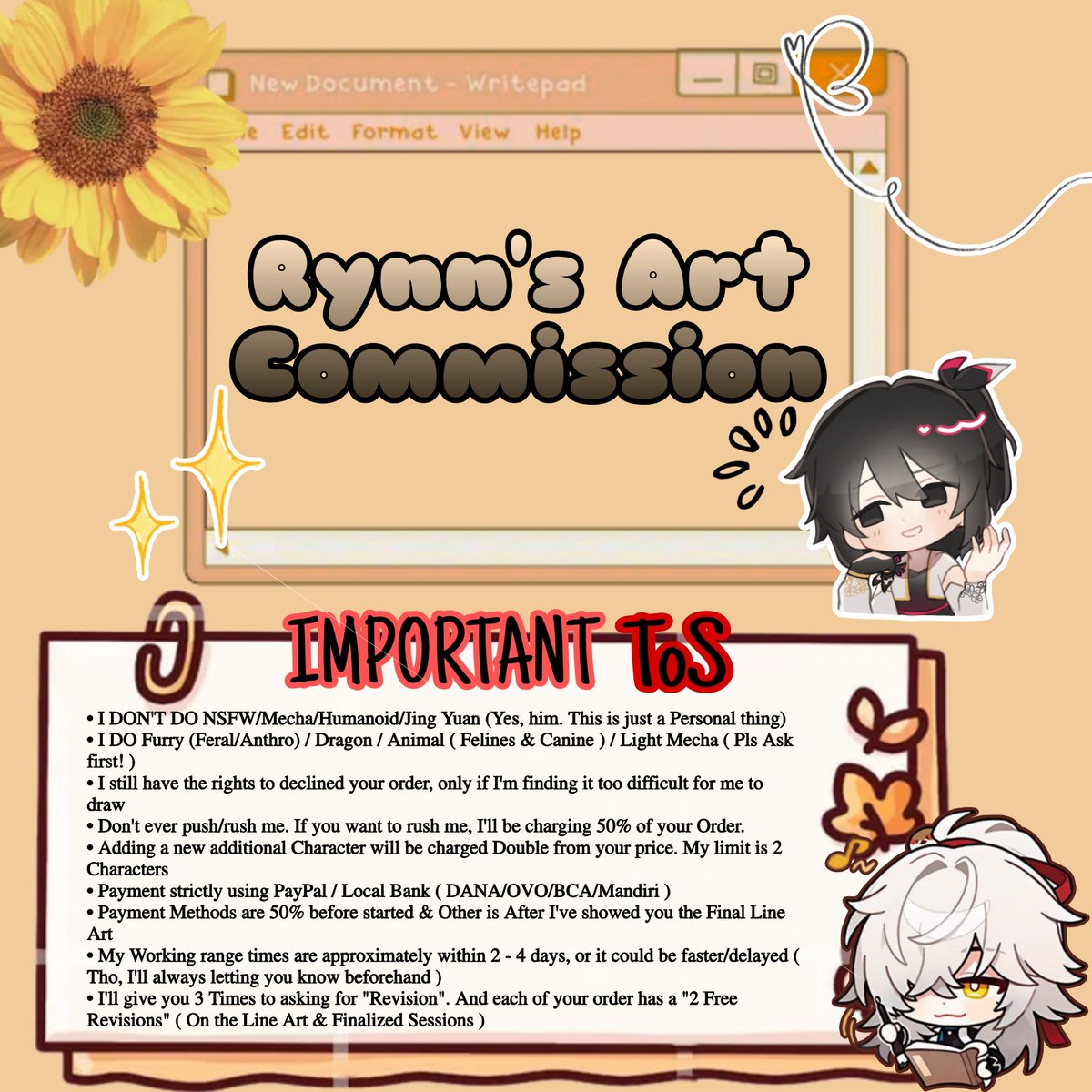 _Rynnyuan581's tweet photo. #Artcommision 
[ HELP RT &amp; LIKE ] TY✨
🤍Open a Commission for September! Slots are Limited ! And Yes, I am mostly specialist for Furries &amp; Creature~

✨All of the Informations &amp; Pricelist are on the Pictures

📌 [ SLOTS OPEN ]
• Headshot : 0/5
• Doodle : 0/2
• Ref Sheet : 0/1 https://t.co/36pLXHDsHe
