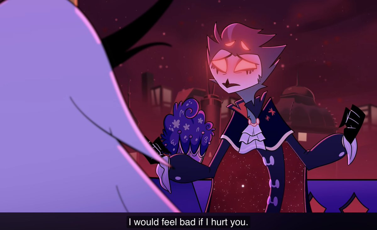 TeaTheKook's tweet photo. It’s been four years, but this scene’s still the one that has shocked me the most in the entire show. It just encapsulates who Stolas is so well.

Absolutely phenomenal. I rewatched it today after 2 years, and it was able to tug on my emotions just like the first time. 🥲 https://t.co/ECSOmoaTok