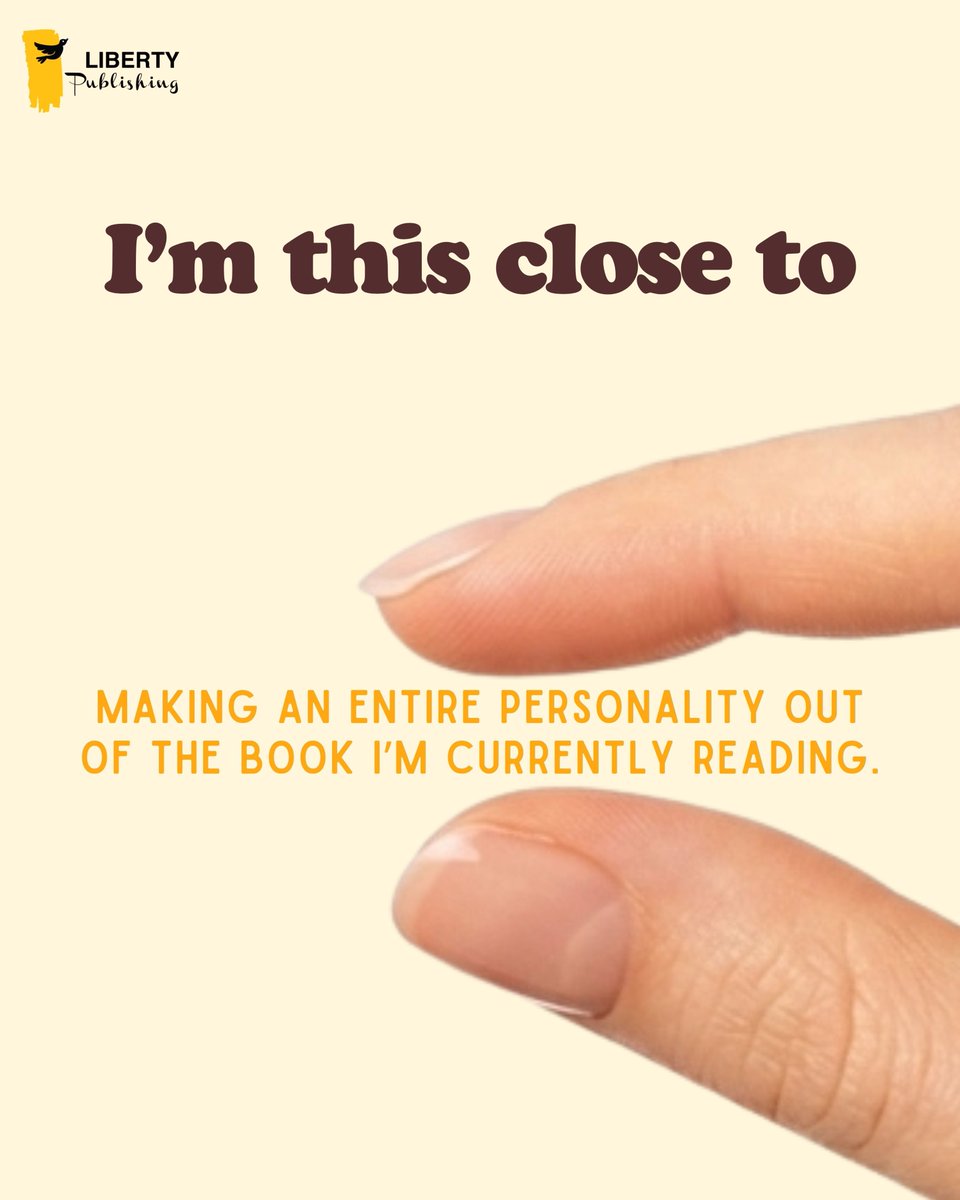 libpublishing's tweet photo. We’re this close 🤏🏻 to making reading our entire personality.

Book lovers, how close are you? 📚

#bookmeme #Bookish #BookLovers #Readers #Bookstagram https://t.co/aqejXDbTTS