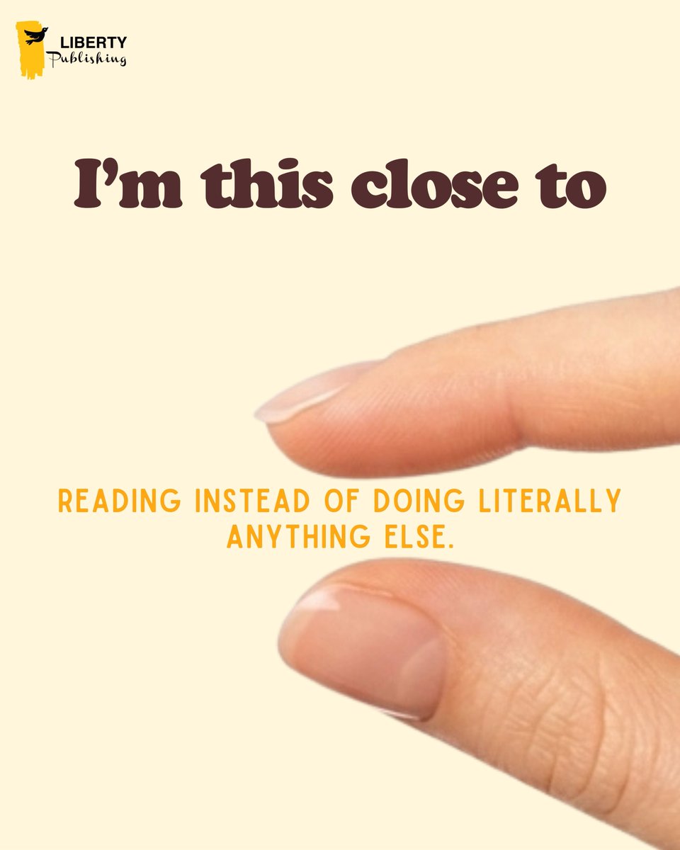 libpublishing's tweet photo. We’re this close 🤏🏻 to making reading our entire personality.

Book lovers, how close are you? 📚

#bookmeme #Bookish #BookLovers #Readers #Bookstagram https://t.co/aqejXDbTTS