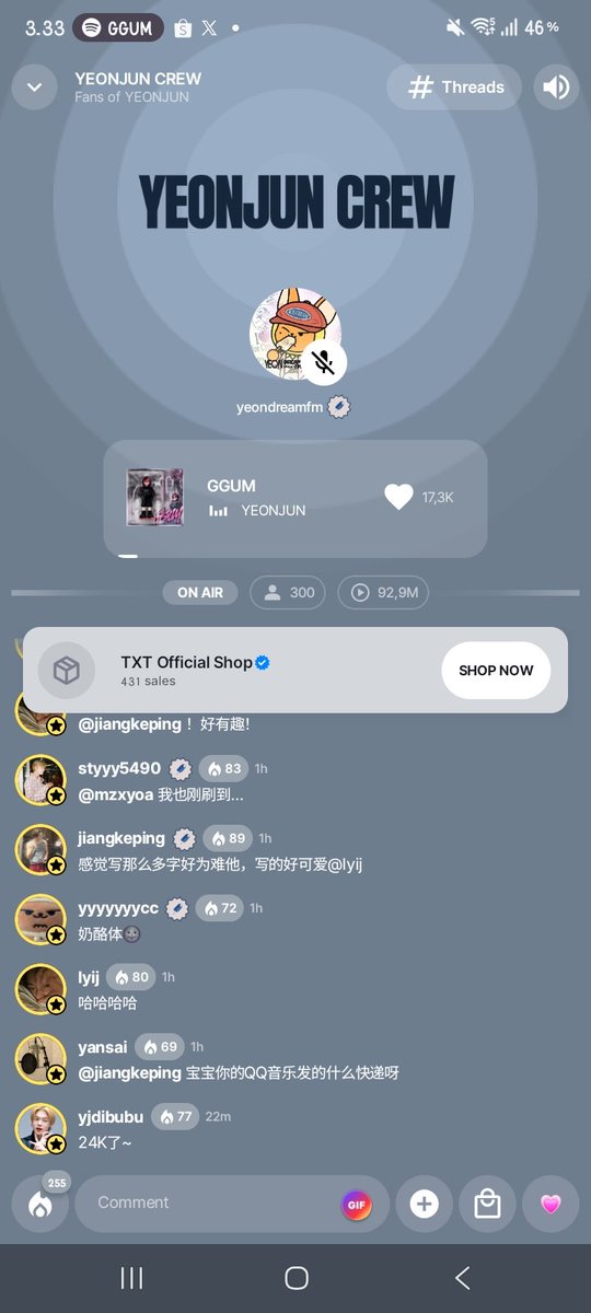 tiazzn's tweet photo. 🎧 We're live, Icy!
#TeamYeonjunCrew https://t.co/lfA8ARYs6r