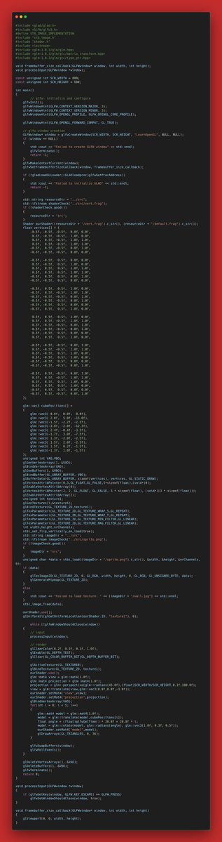 0xibro34io's tweet photo. Learning Opengl : Implemented many cubes and learnt about coordinate systems. https://t.co/PLVEIyruum