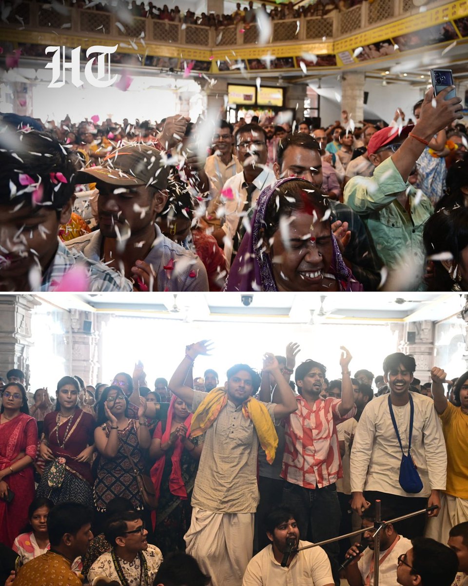 htTweets's tweet photo. #InPhotos | Devotees offer prayers during Radha Ashtami celebrations at ISKCON Temple in Sector 33, Noida, on Saturday, September 19, 2026. The festival commemorates the birth of Radharani, the divine consort of Lord Krishna.

📸: Sunil Ghosh / Hindustan Times

📲 For News on the go, download the HT app: https://t.co/hzQd6fwLzk