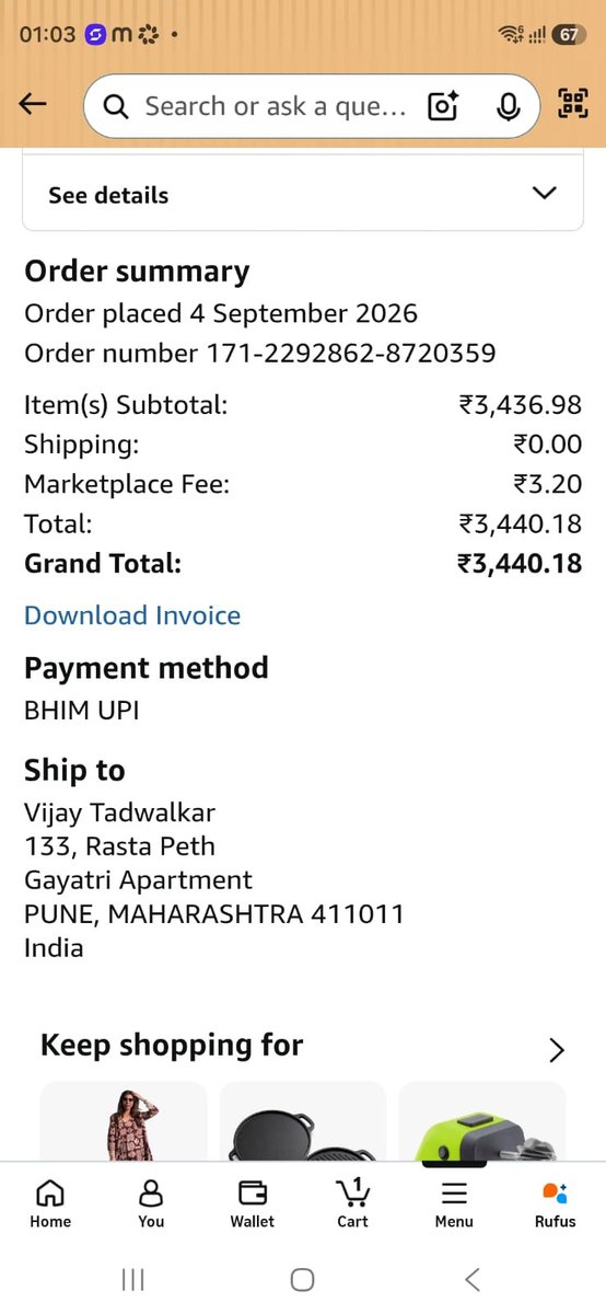 rameet7's tweet photo. @amazon @amazonIN @JeffBezos 
And Amazon does it yet again! Product not delivered but marked as delivered! And the same fraud for the umpteenth time! Tried customer service, chat, return but all in vain! How can you cheat like this repeatedly!? https://t.co/uwufsxGbag