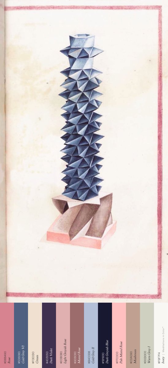 MeditateColor's tweet photo. One of the stranger surviving books of Renaissance geometry. 

An unknown 16th century artist made 36 sheets of colored perspective studies, then populated them with birds, animals and other tiny figures. There is no text explaining what any of it means. https://t.co/qSglBsMcOf