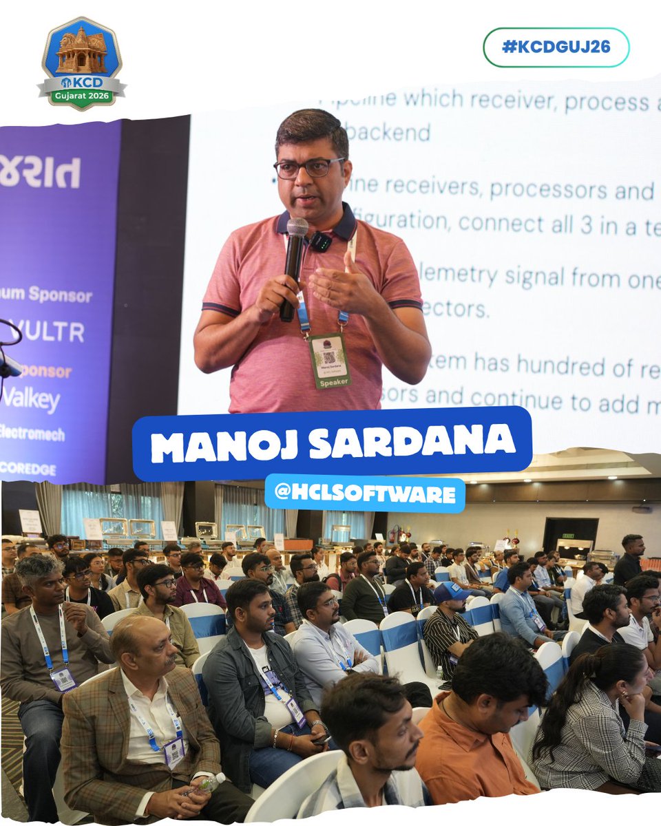 k8sAMD's tweet photo. Hall 2 goes deep on observability! 🔥

Manoj Sardana explores OTel Collectors and their control plane.

#KCDGujarat #KCDGUJ26 #OpenTelemetry https://t.co/bZEgr7nXYa