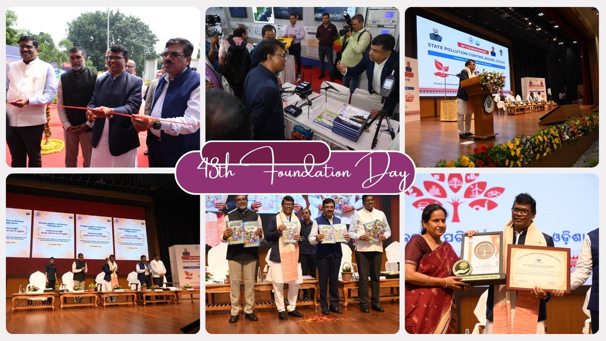 spcbOdisha's tweet photo. Shri Ganesh Ram Singhkhuntia inaugurated an exhibition on best environmental practices &amp; circular economy initiatives. Pollution Control Excellence &amp; Appreciation Awards were also presented to industries, mines, healthcare units &amp; townships for exemplary pollution prevention 🌿✨ https://t.co/rVtGfsJPGi