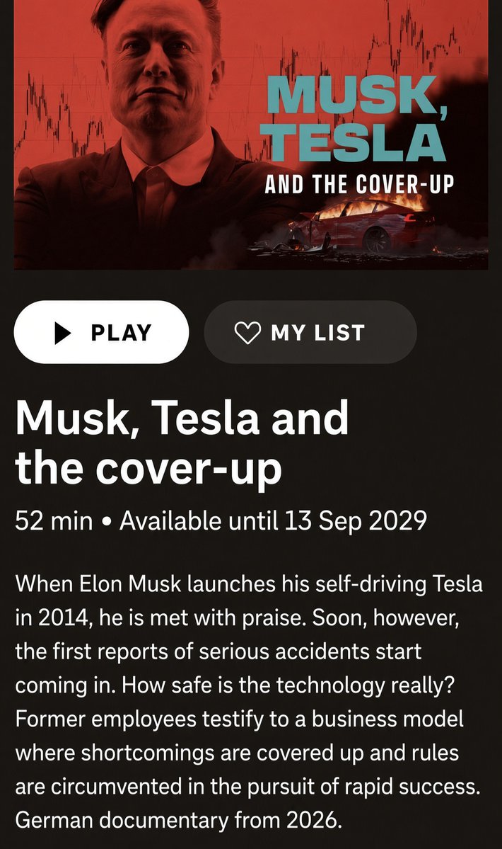 AlexanderKr's tweet photo. A 52 min FUD documentary on FSD has been released on Swedish Television (SVT) now 2 weeks before a potential EU-Wide FSD approval. https://t.co/g4zixWNZwv