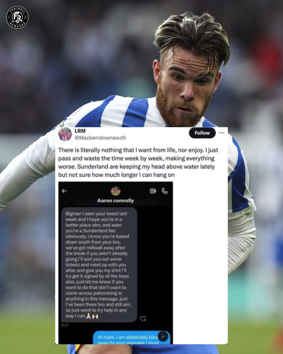 RemarksFootball's tweet photo. Massive respect to Aaron Connolly for this! 👏🏻👏🏻👏🏻 https://t.co/Y2ZpV3a9Cg