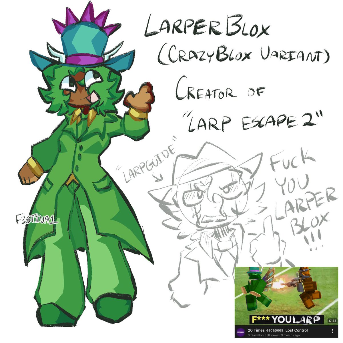 F3STIVA1's tweet photo. LarperBlox ref for @Fromagerr !!
I'm a really huge fan of their remixes. 🥹

https://t.co/rxNSNAASF8

#FE2 #FloodEscape2 #FE2Fanart https://t.co/mLVY60WjpL