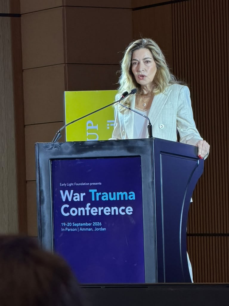 ECDAction's tweet photo. “Treat the mind as well as the body.”

HRH Princess Ghida Talal opened the inaugural War Trauma Conference, highlighting the impact of war on children and families.

@ECDAction is honoured to support this conversation and highlight the importance of the early years.

#EarlyYears https://t.co/CrrJBmaWfm