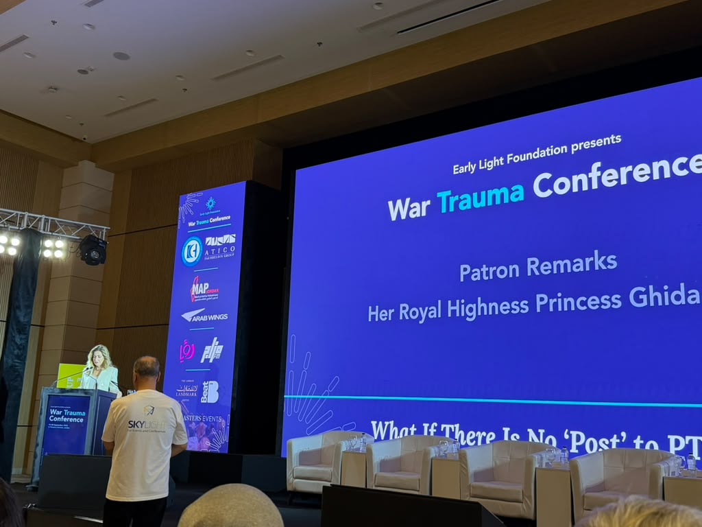 ECDAction's tweet photo. “Treat the mind as well as the body.”

HRH Princess Ghida Talal opened the inaugural War Trauma Conference, highlighting the impact of war on children and families.

@ECDAction is honoured to support this conversation and highlight the importance of the early years.

#EarlyYears https://t.co/CrrJBmaWfm