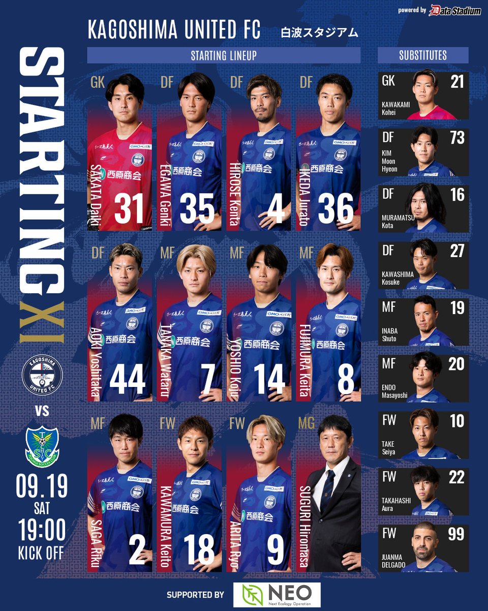 kagoshimaufc's tweet photo. 【明治安田J3リーグ 第7節】
🆚 #栃木SC

【スターティングメンバー】
GK #坂田大樹
DF #江川慶城 #広瀬健太 #池田樹雷人 #青木義孝
MF #田中渉 #吉尾虹樹 #藤村慶太 #嵯峨理久
FW #河村慶人 #有田稜

#鹿児島ユナイテッドFC
#鹿児島栃木SC https://t.co/RoHyi8WgWF