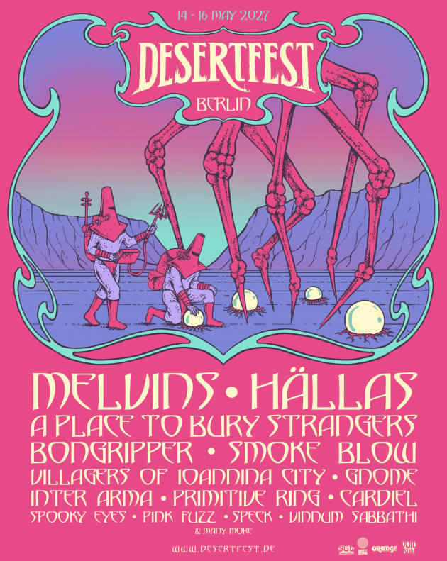 Distorted_Mag's tweet photo. Desertfest Berlin have announced the first wave of bands for 2027's festival, including Melvins, Hallas, A Place To Bury Strangers, Bongripper and more! Check out who was announced here on Distorted Sound! https://t.co/0t1r9d02Hw https://t.co/fS8uCBkceq